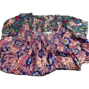 Lot Of 2 Terra & Sky Peasant Blouse Sz. 1x 16/18W Smocked Bodice And 3/4 Sleeve